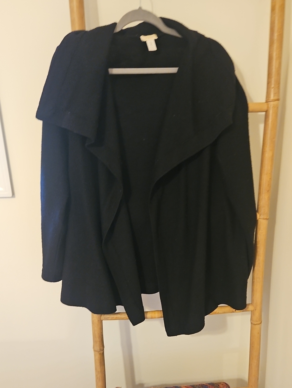 Chico's Black Draped Open-Front Cardigan
